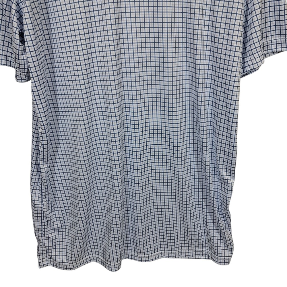 Collars & Co Men Polo Shirt Large Tall Blue Tattersall Semi Spread Collar Office - Picture 7 of 16